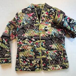 Anne Carson‎ Quilted Silk Asian Japanese Style Jacket/Blazer Women’s size XL